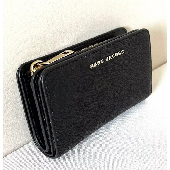 New Marc Jacobs Medium Compact Bifold Wallet Black - Picture 2 of 7